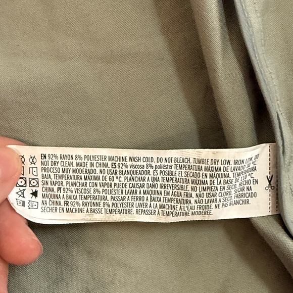 Forever 21 Light Sage Double-Breasted Trench Coat - Picture 3 of 4